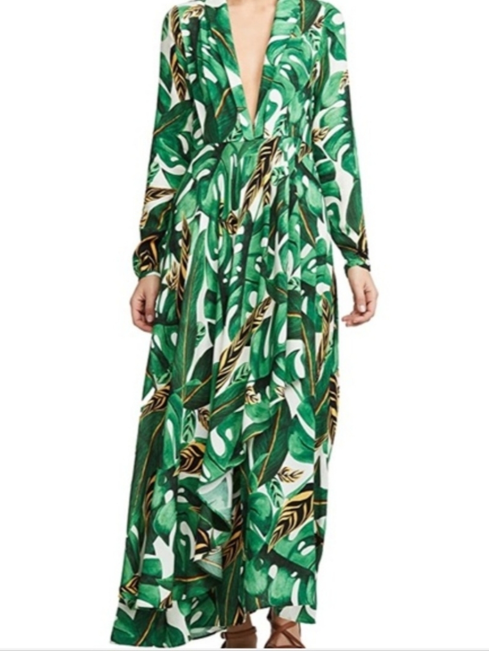 FARM Rio Green Tropical Leaf Maxi Dress - Picture 5 of 14